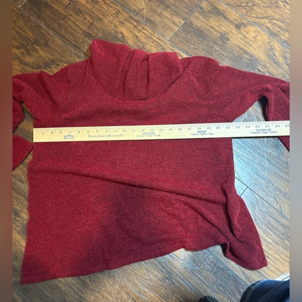 retrology cowl neck sweater. Red. Size xL 69%acrylic 28% polyester 3% spandex - Picture 8 of 9